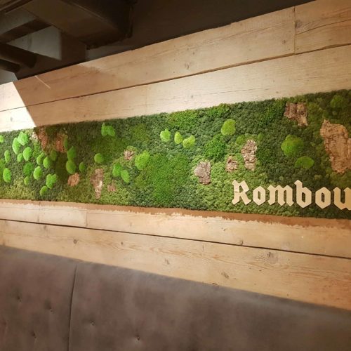 Mospaneel met Rombouts logo